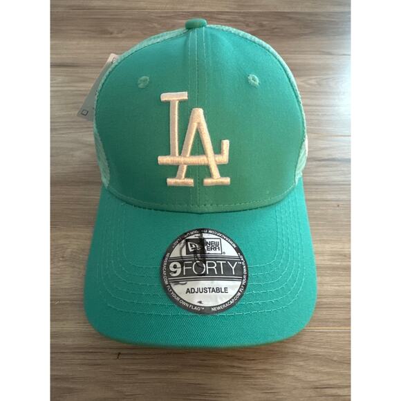 New Era LA Dodgers Mesh Trucker Hat Turquoise - Picture 1 of 5
